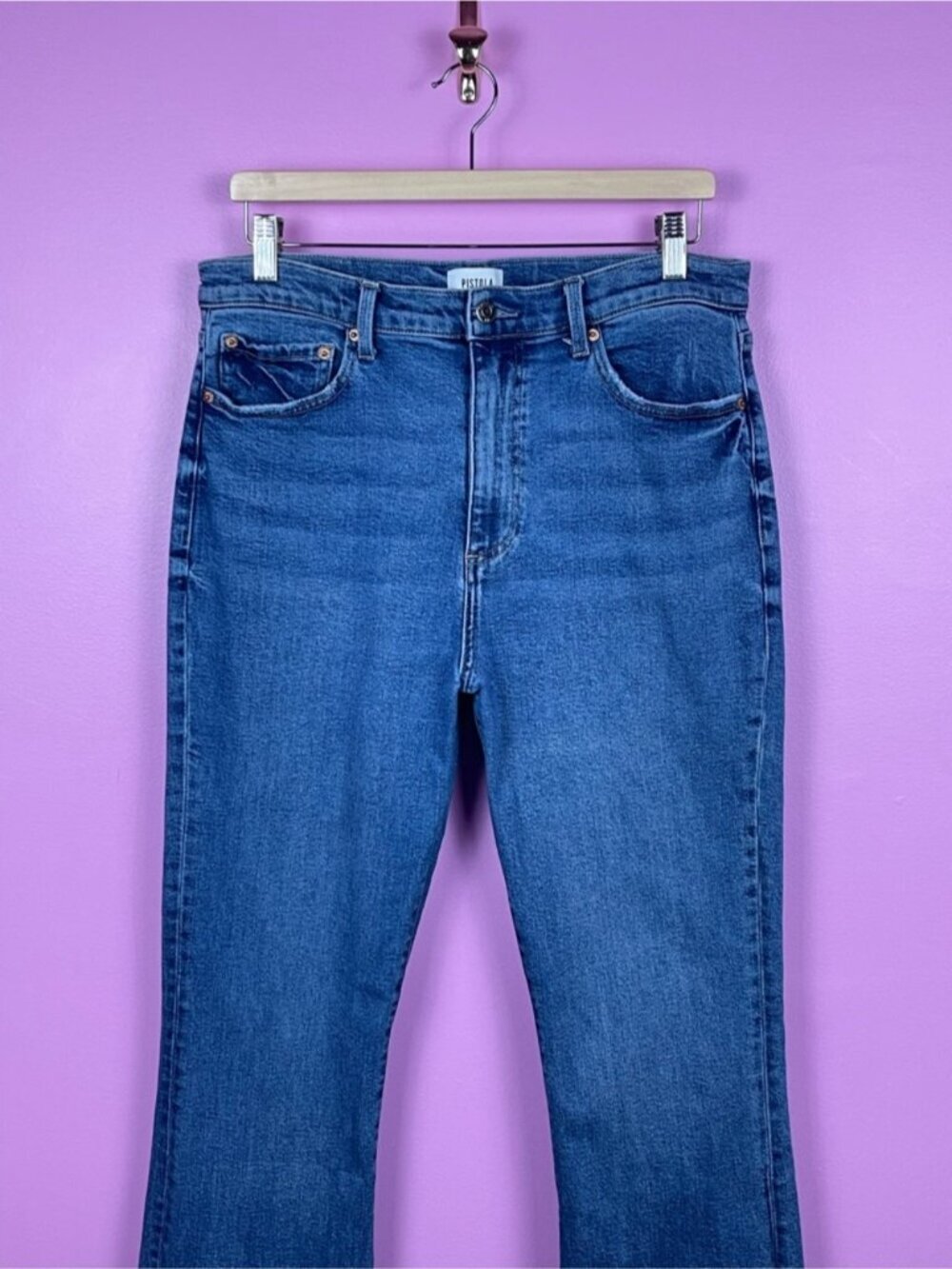 Pistola Dana High Rise Flare Jeans Hyde Blue Wash Women’s 31 - Picture 5 of 14
